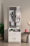 Hexa Red Engineered Wood Dressing Table in Frosty White Colour