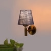 Devansh Metal Electric Wall Light in Gold Colour with Blue Shade Count of 1 Light