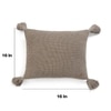 Moss Knit Brown Melange Cotton Cushion Cover 16X16  Inches