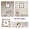 Spaces Unhooked Square Wooden Wall Clock, Natural Wood Frame, White Dial and Modern Outline Numerals