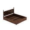 Rustic Sheesham Wood King Size Bed With Box Storage In Provincial Teak Finish