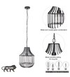 Tindori Clear Crystal With Black Metal Hanging Pendant Light