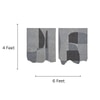 Abstract Handmade Wool Silk Wall Art Grey 2 Panel Set 4 x 6 Feet