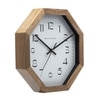 Tan Wooden Octagonal Wall Clock with Warm Rustic Finish