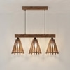 Funnel 3 Series Brown Solid Wood Cluster Hanging Light