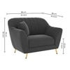 Rivo Velvet 1 Seater Sofa in Dark Grey Color