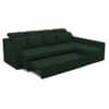 Luna 5 Seater Velvet LHS Pull Out Sofa Cum Bed in Green Color With Storage