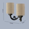 Devansh Metal Electric Wall Light in Antique Gold Colour with Beige Shade Count of 2 Lights