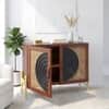 Anaya Solid Mango Wood 2 Door Cabinet With Door In Provincial Teak Finish