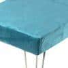 Belmont Sheesham Wood Accent 3 Seater Bench With Metal Legs In Turquoise Sea Velvet