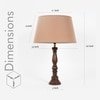 Hatton hand crafted Solid wood walnut finish table lamp With Beige Cotton Shade