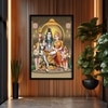 The Castle Decor Lord Shiva Parivar Wall Painting Framed Artwork 20x30 Inch Style 4