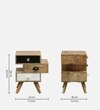 Tarquin Solid Wood Bedside Table in Natural Finish