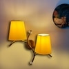 Devansh Metal Electric Wall Light in Gold Colour with Yellow Shade Count of 2 Lights