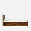 Zvya Solid Wood Single  Size Upholstered Bed With Box Storage (Provincial Teak Finish)