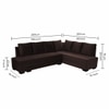 Melo 3 Seater Right Sectional Velvet Sofa Cum Bed in Brown colour