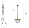 Siren Single Glass Pendant Light -  Frosted White & Shine Brass