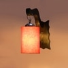 Devansh Solid Wood Electric Wall Light in Brown Colour with Orange Shade Count of 1 Light