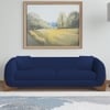 Amala Velvet 3 Seater Sofa in Navy Blue Colour
