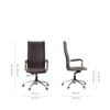 Ettorez Delight Hb Brown Leatherette Office Chair In Brown Colour