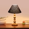 Devansh Blue Jute Table Lamp With Wood Natural Base (10X10X16) Inches)-37