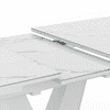 Caribu 6 To 8 Extendable Dining Table In White Marble Color With High Gloss Finish