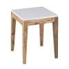 Metalsmith Solid Wood Side Table in White Finish