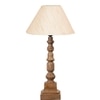 Devansh Off White Cotton Table Lamp With  Wood Natural Base (10X10X21 Inches)-27