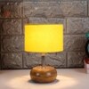 Kehlani Yellow cotton & solid wood table lamp