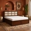 Eshaan Solid Wood Comfort Queen Bed Hydraulic Storage Provincial Teak Finish Mattress 60 x 78 Inches