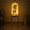 Auspicious Krishna Decorative Electric Floor Lamp with Metal Stand in White Colour