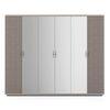 Valeria 6 Door Mirrored Wardrobe in Dual Tone Finish