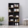 Hexa Engineered Wood Bookshelf Multipurpose Storage Rack in Slate Grey and Giant Wood Colour