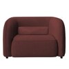 Zenol Boucle Fabric 1 Seater Sofa In Pink