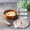 Inscribe Acacia Wood Roti Box With Tong Silver