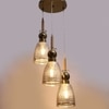 Eliante Cluster Hanging Lights Mild Steel, Wood & Glass Material Antique, Brown & Smoky Black Finish