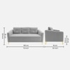 Arab Velvet 3 Seater Sofa Grey Color