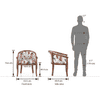 Florence Armchair in Carmine Cassia Colour and Teak Finish