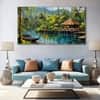 The Castle Decor Nature Art Wall Painting Wooden Framed 27x48 Inch (Style 19)