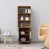 Hexa Engineered Wood Bookshelf Multipurpose Storage Rack in Giant Wood and Slate Grey Colour