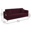 Daraco Velvet 3 Seater Sofa in Red wine Color
