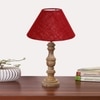 Devansh Maroon Jute Table Lamp With G Wood Natural Base (10X18 Inches)-36
