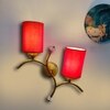 Devansh Metal Electric Wall Light in Gold Colour with Red Shade Count of 2 Lights