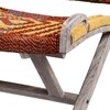 NatWest Sheesham Wood Relaxing Lounge Chair in Assorted Multi-Colour Chindi & Yellow Rope Canning