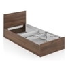 Zoey Engineered Wood Single Size Box Storage Bed In Classic Walnut Finish