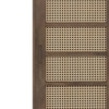 Fujiwara 20 Pair Solid Wood and Cane Shoe Cabinet With Drawer In Danish Walnut Finish