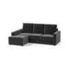 Apollo Compact Sofa (Colour : Pebble Grey, Cushion : Soft, Back Type : High Back, Seating Capacity : Left Aligned 2 Seater + Left Aligned Chaise + Ottoman)