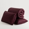 Stoa Paris Sateen Quilted King Size Bed Cover with 2 Pillow Covers (100 x 108) lted King Velvet Wine