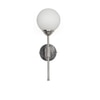Togo Single Light Bathroom Wall Fitting In Nickel  Finish With Opal Frosted White Glass