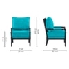 Luxe Linen Fabric Lounge Chair- Teal